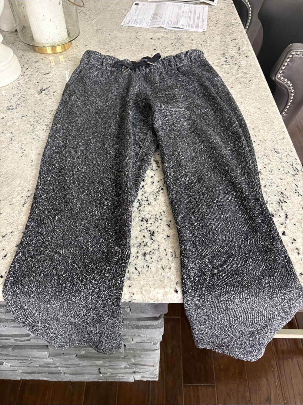 lululemon athletica Charcoal Black Marled Drawstring Track Pants